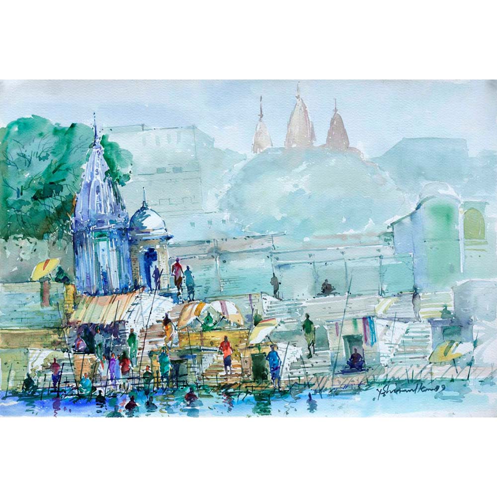 Artwork for family collection, Varanasi by Yashwant Shirwadkar