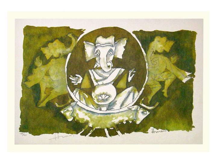 Cosmic Centre Ganesha by M F Husain