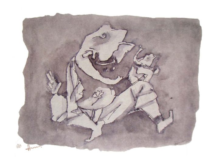 Dual Ganeshas by MF Husain