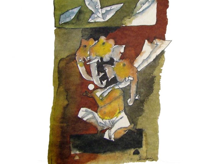 Ganesha with Paper Boats by MF Husain