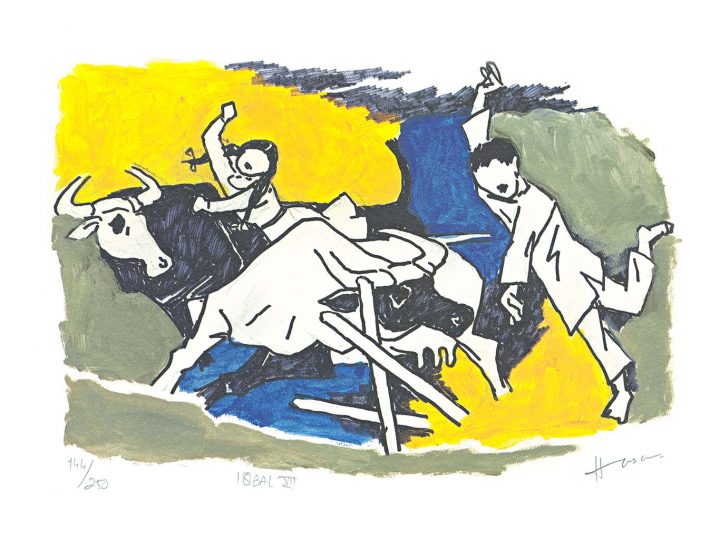 Iqbal I Bull Play by MF Husain