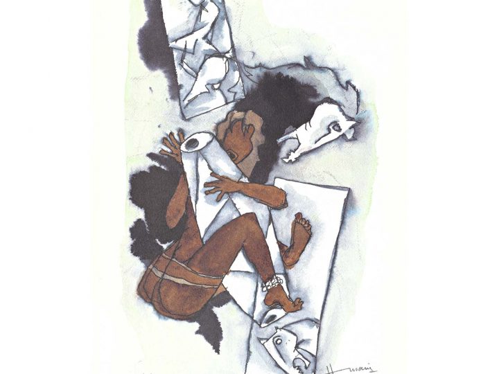 Gaja Gamini Woman with Horses and Tabla by MF Husain