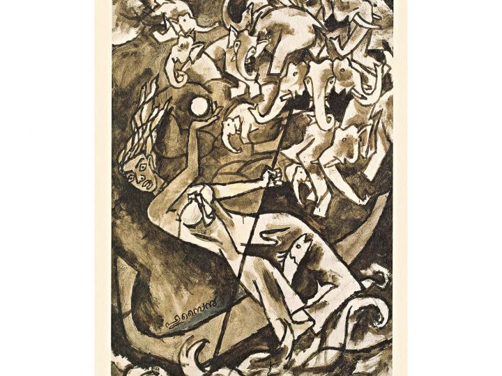 Kerala III Arrival of Monsoon by MF Husain