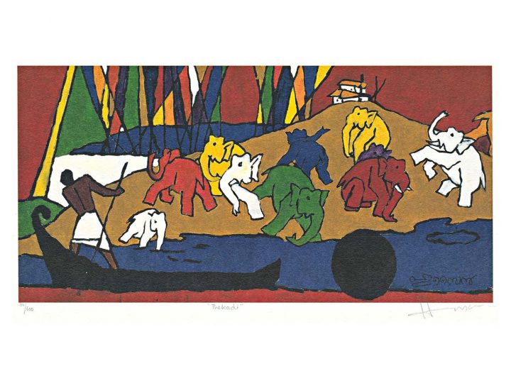 Kerala IV Thekkady by MF Husain