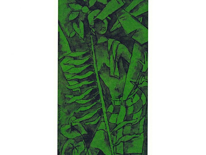 Kerala VI Kalyani in Green by MF Husain